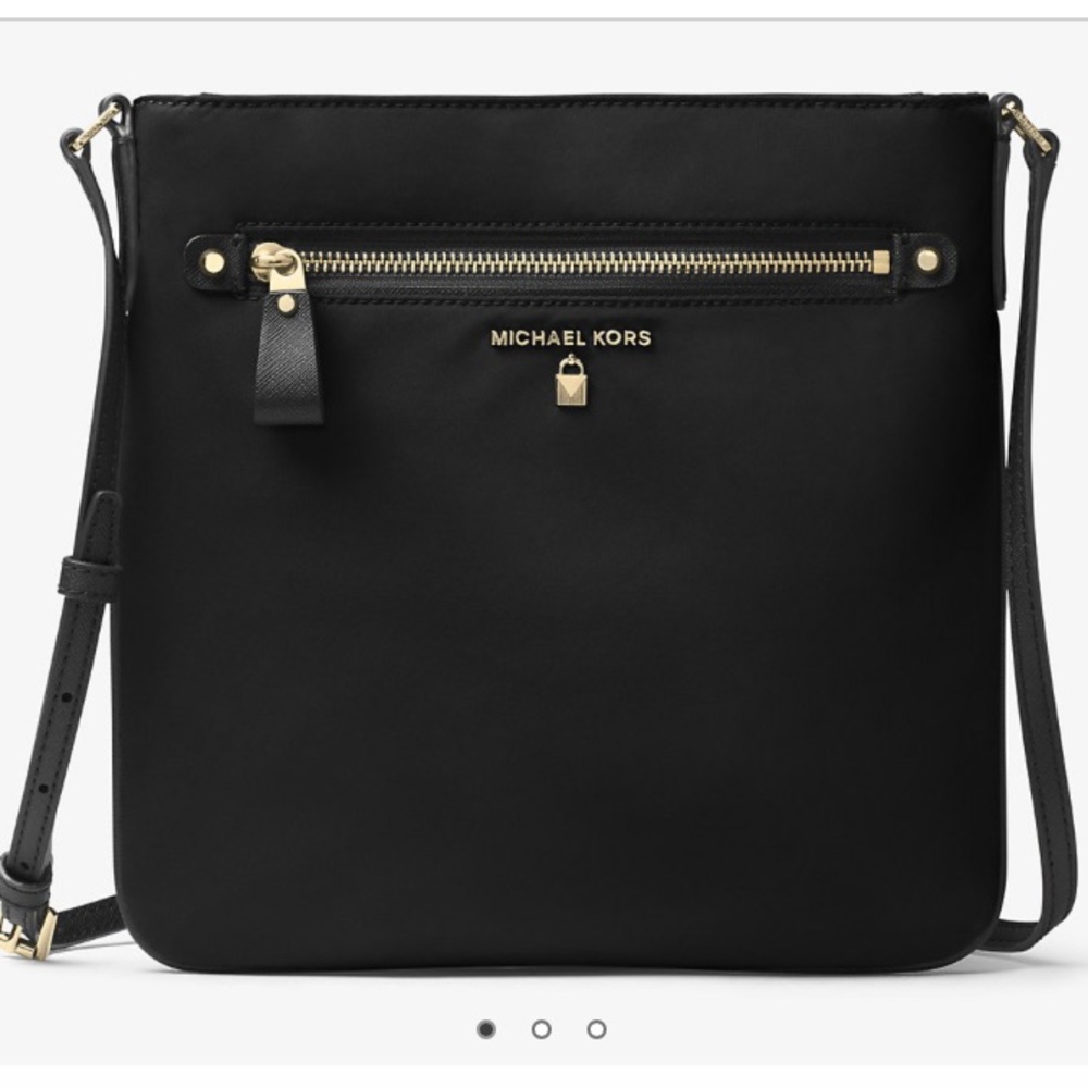 🆕 Michael Kors Kelsey Nylon Minimalist Black Crossbody Bag - Picture 2 of 13